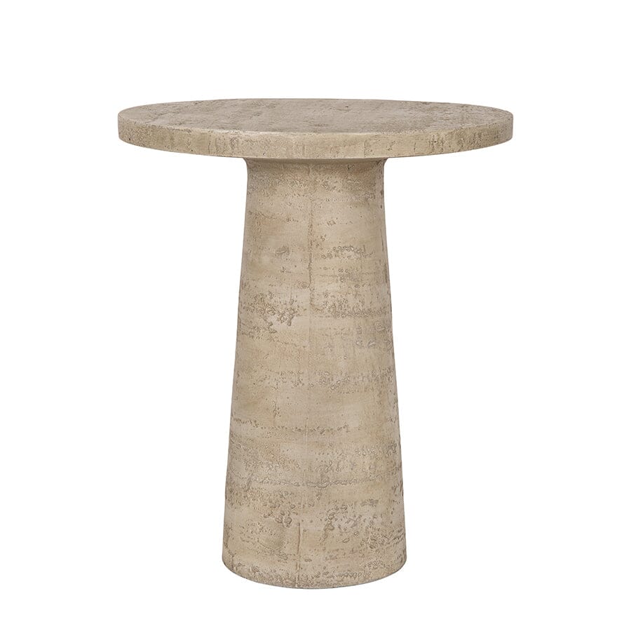 Logan Round Side Table | Cement Finish | Industrial Modern Accent Furniture