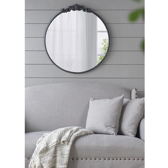 Round Ornate Metallic Wall Mirror | Decorative Design