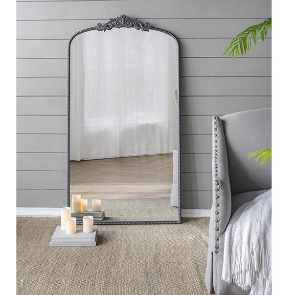 Ornate Metallic Floor Mirror | Elegant Design