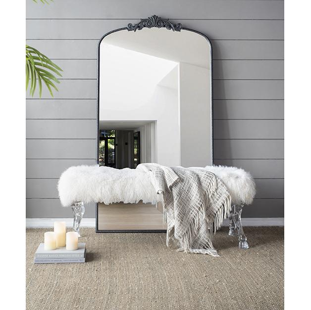 Ornate Metallic Floor Mirror | Elegant Design