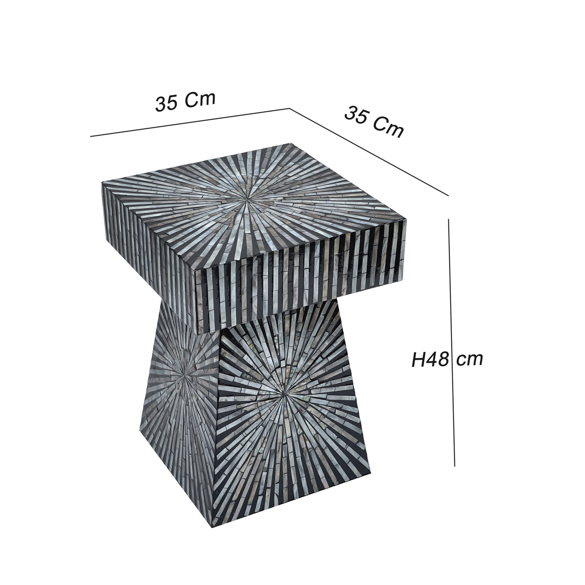Pyramid Mother of Pearl Hand Made Side Table