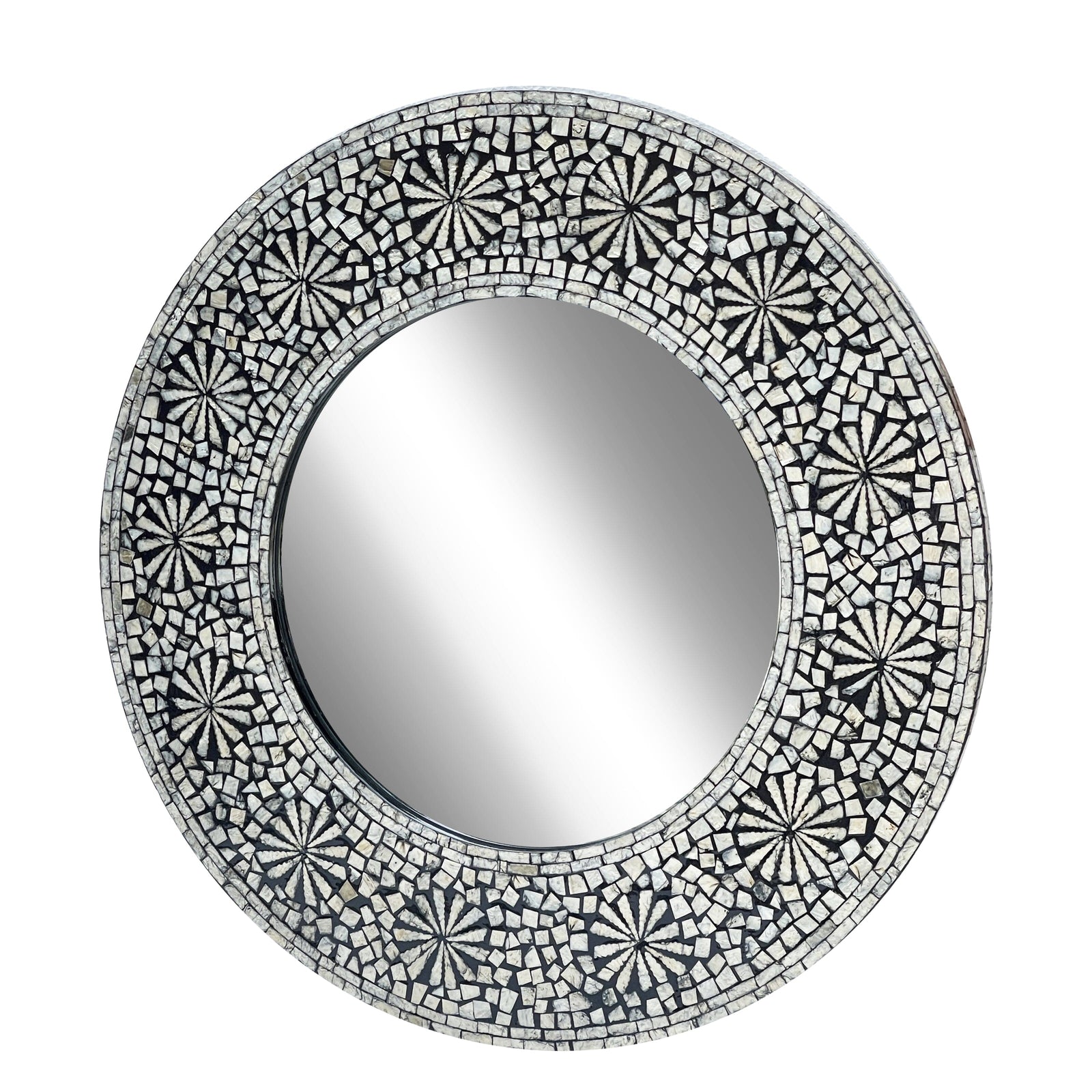 Swirl Mother of Pearl Handmade Mirror | Elegant Detail