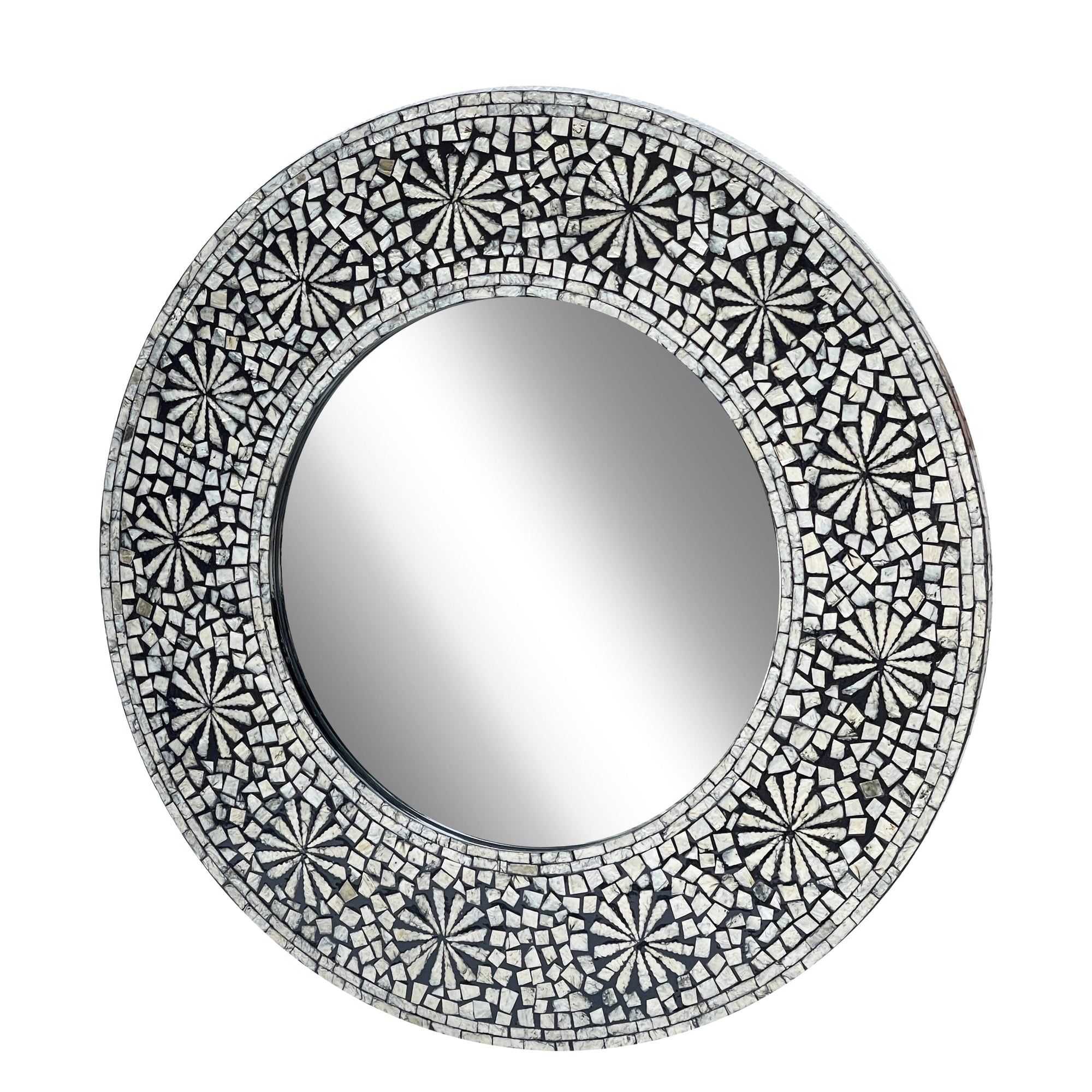 Swirl Mother of Pearl Handmade Mirror | Elegant Detail