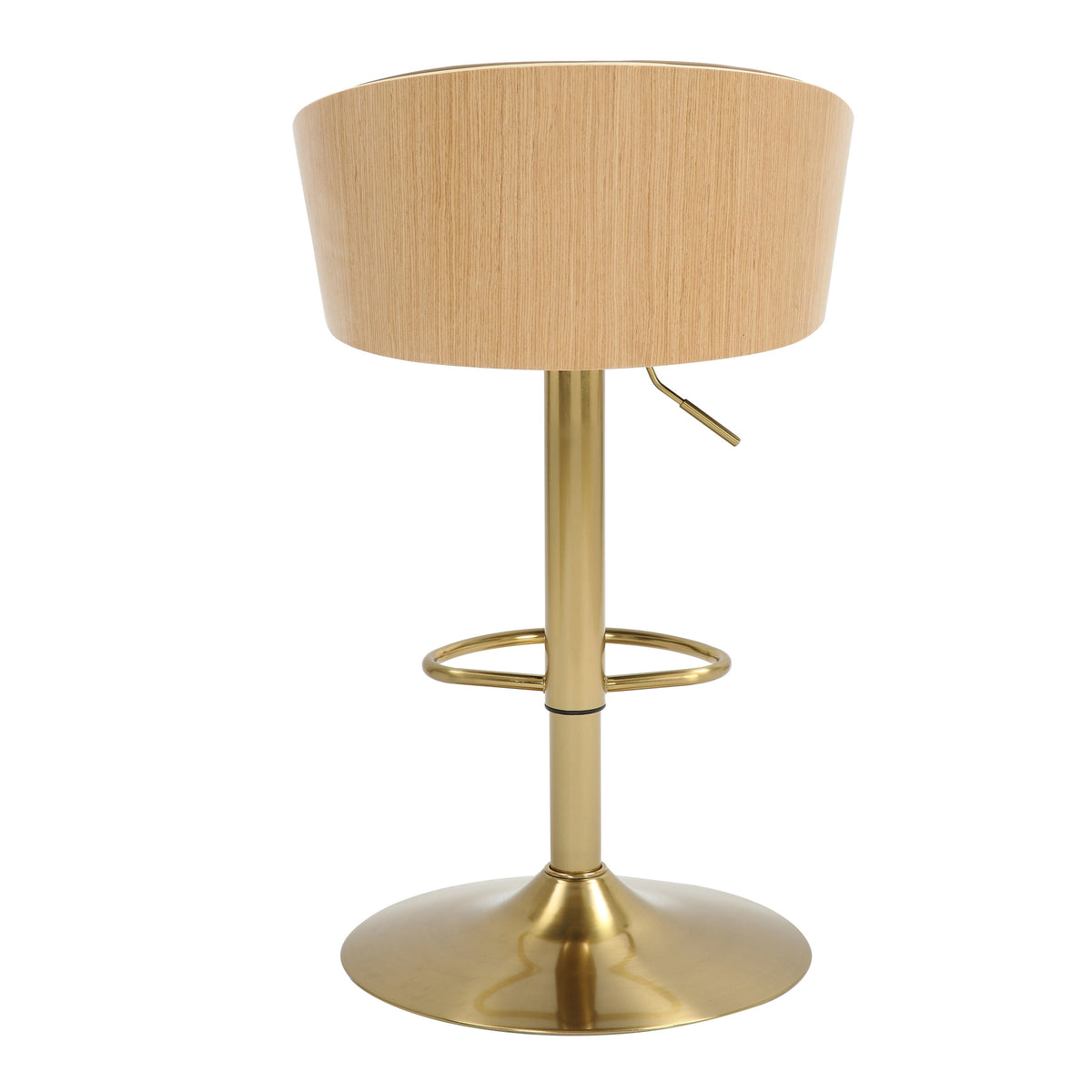 JENSEN Gold Gas Lift Bar Stool | Adjustable Height | Modern Bar Seating