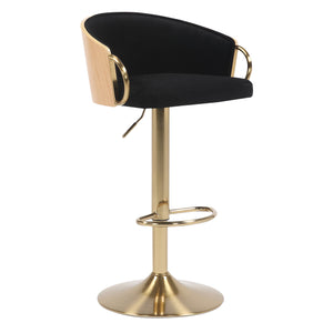 JENSEN GOLD GAS LIFT BAR STOOL | Adjustable Height | Gold Base