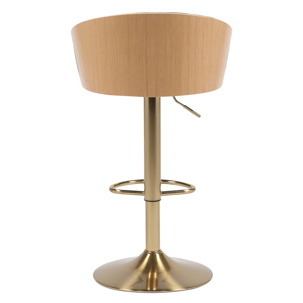 JENSEN GOLD GAS LIFT BAR STOOL | Adjustable Height | Gold Base