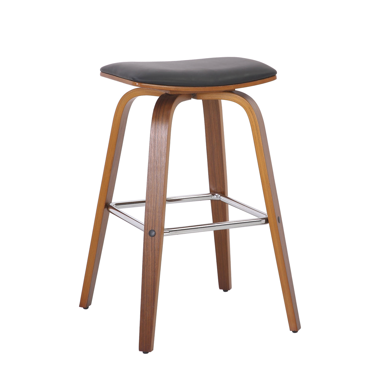 COOPER BAR STOOL BLACK | Backless | Sturdy Metal Frame | Black Upholstery