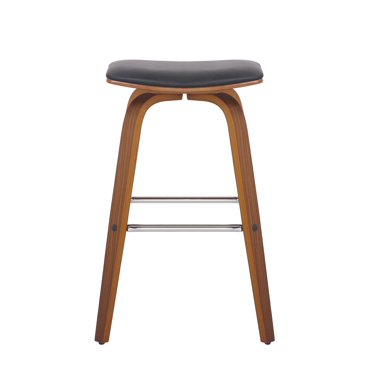 COOPER BAR STOOL BLACK | Backless | Sturdy Metal Frame | Black Upholstery