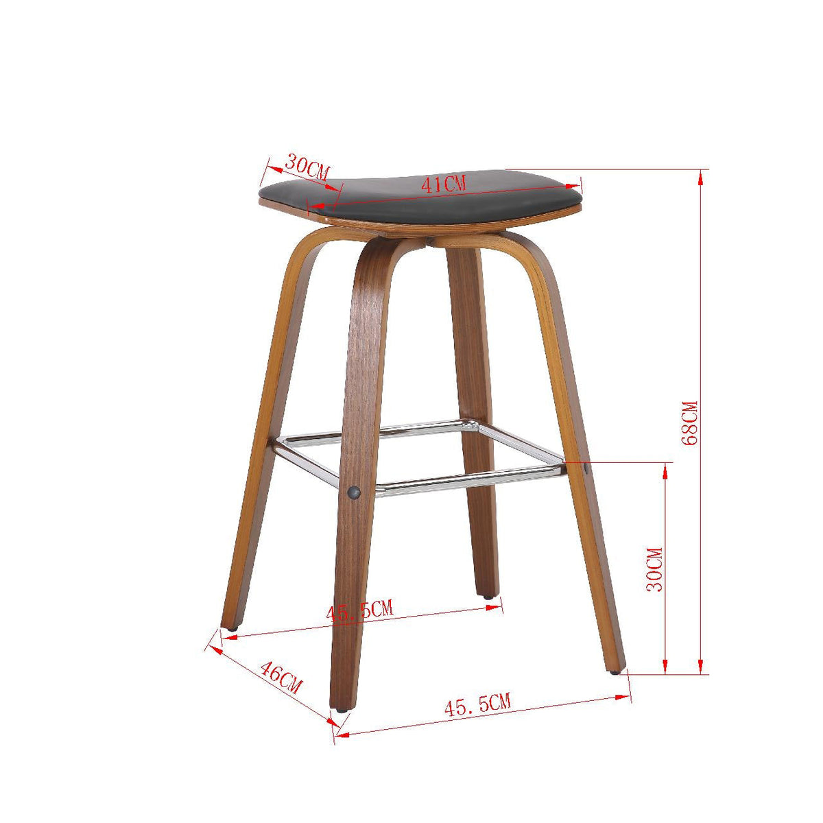 COOPER BAR STOOL BLACK | Backless | Sturdy Metal Frame | Black Upholstery