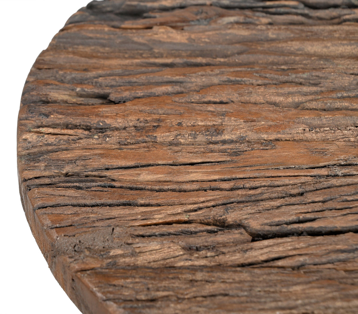 Inverted Wood & Iron Side Table