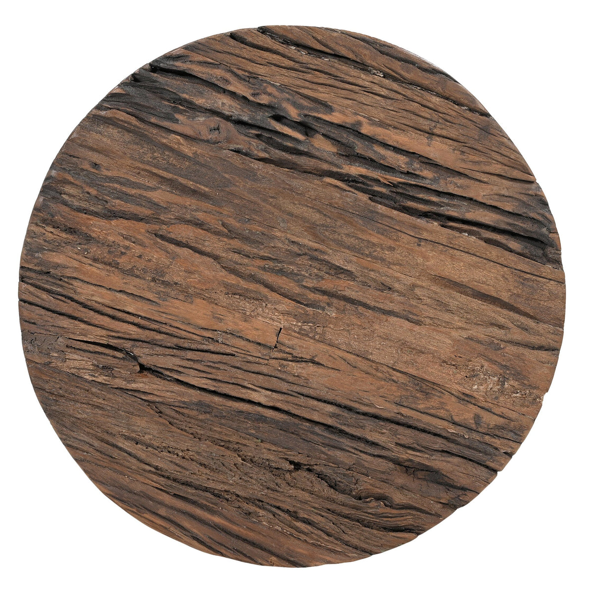 Inverted Wood & Iron Side Table