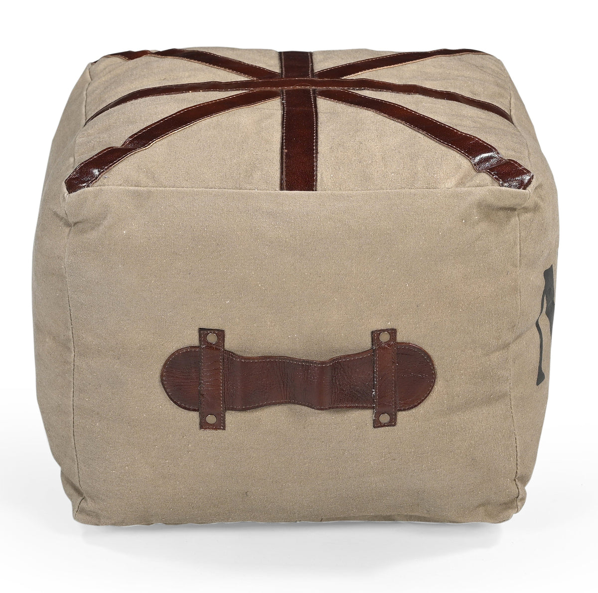 No 6 Square Leather Ottoman