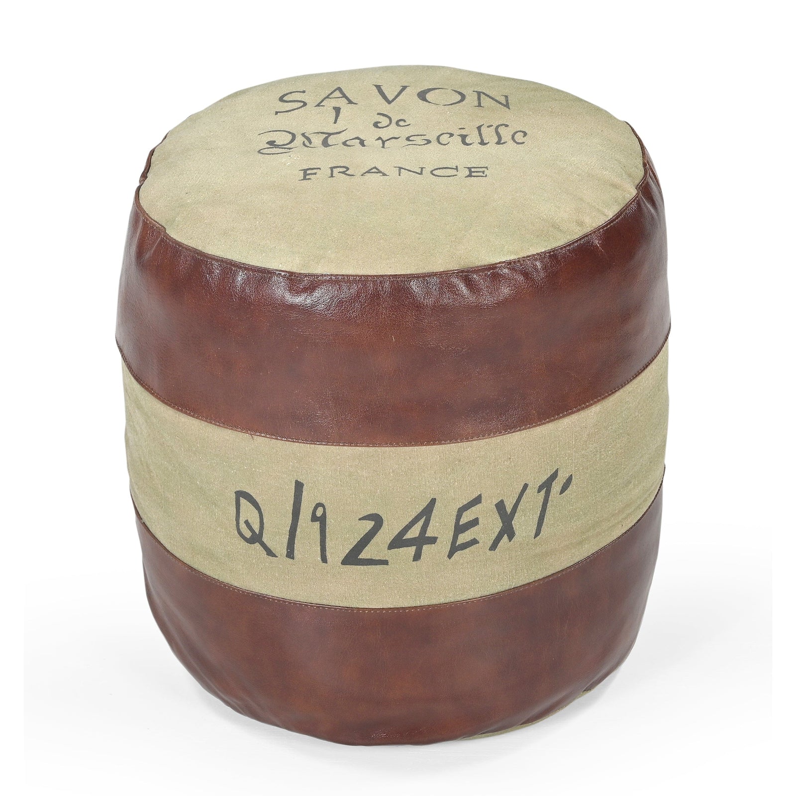 Savon France Handmade Round Ottoman | Elegant Upholstered Footstool | Classic Home Decor