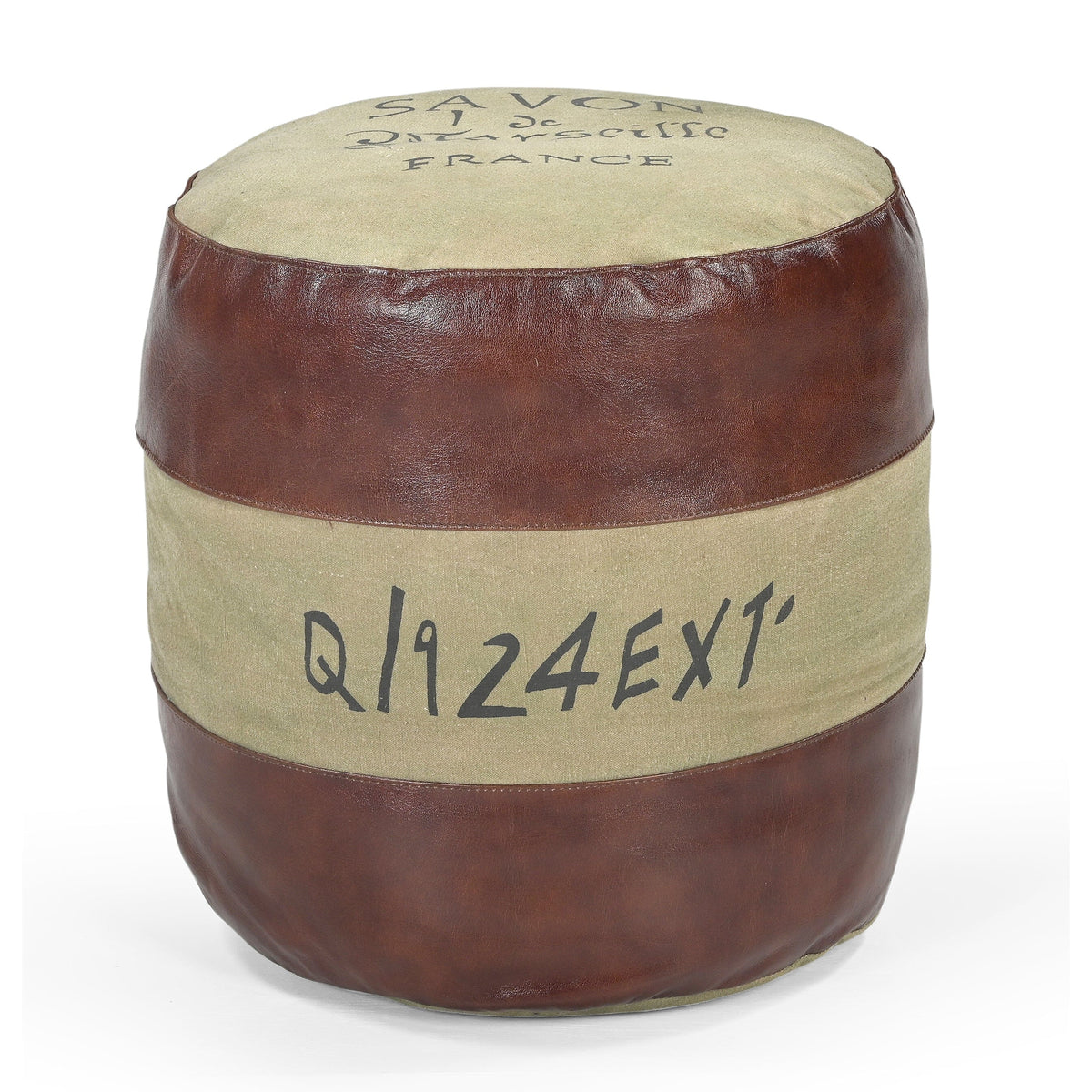 Savon France Handmade Round Ottoman | Elegant Upholstered Footstool | Classic Home Decor