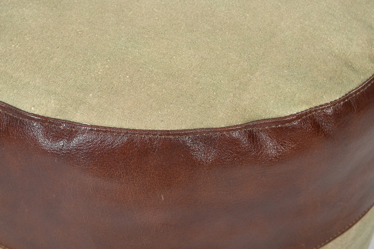 Savon France Handmade Round Ottoman | Elegant Upholstered Footstool | Classic Home Decor