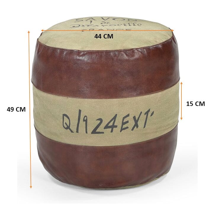 Savon France Handmade Round Ottoman | Elegant Upholstered Footstool | Classic Home Decor