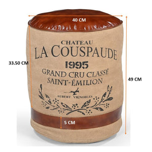 Chateau | Canvas Ottoman | The Charlotte | Elegant Upholstered Footrest