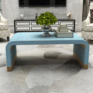 Mother of Pearl Mediterranean Breeze Low Profile Coffee Table | Serene Style