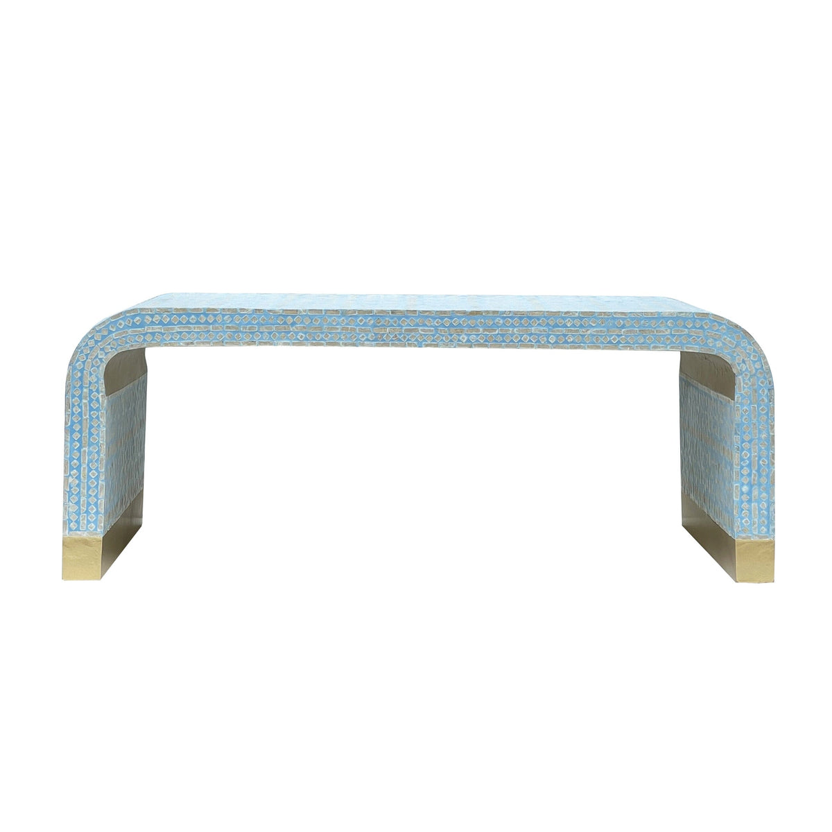 Mother of Pearl Mediterranean Breeze Low Profile Coffee Table | Serene Style