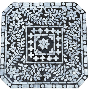 Mother of Pearl Noir Opulence Side Table | Handmade | Elegant Accent Furniture