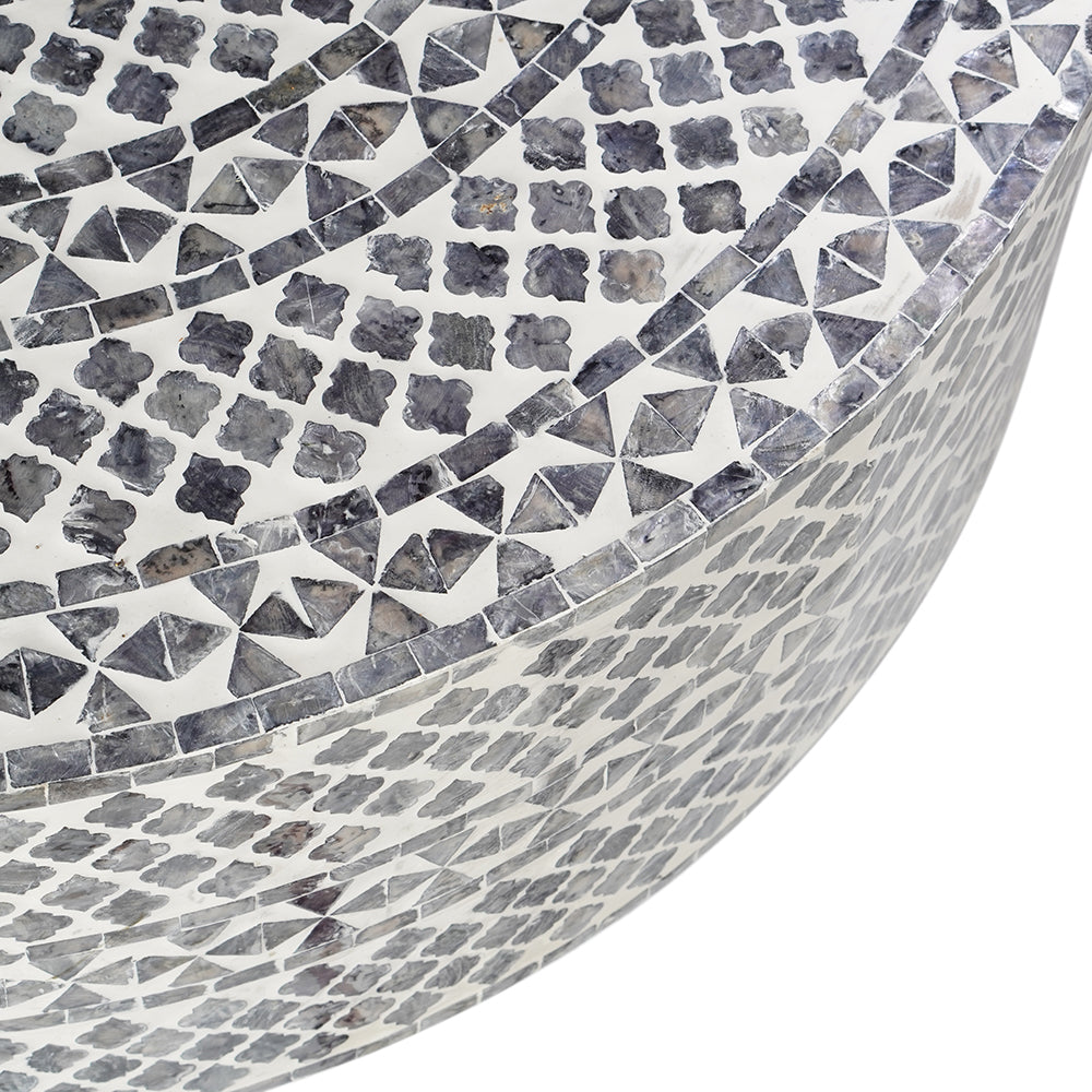 Diamond Mother of Pearl Coffee Table | Black Finish | Elegant Craftsmanship