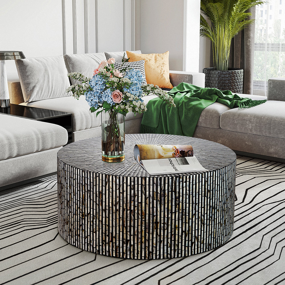 Cordelia Round Mother of Pearl Coffee Table | Elegant Design