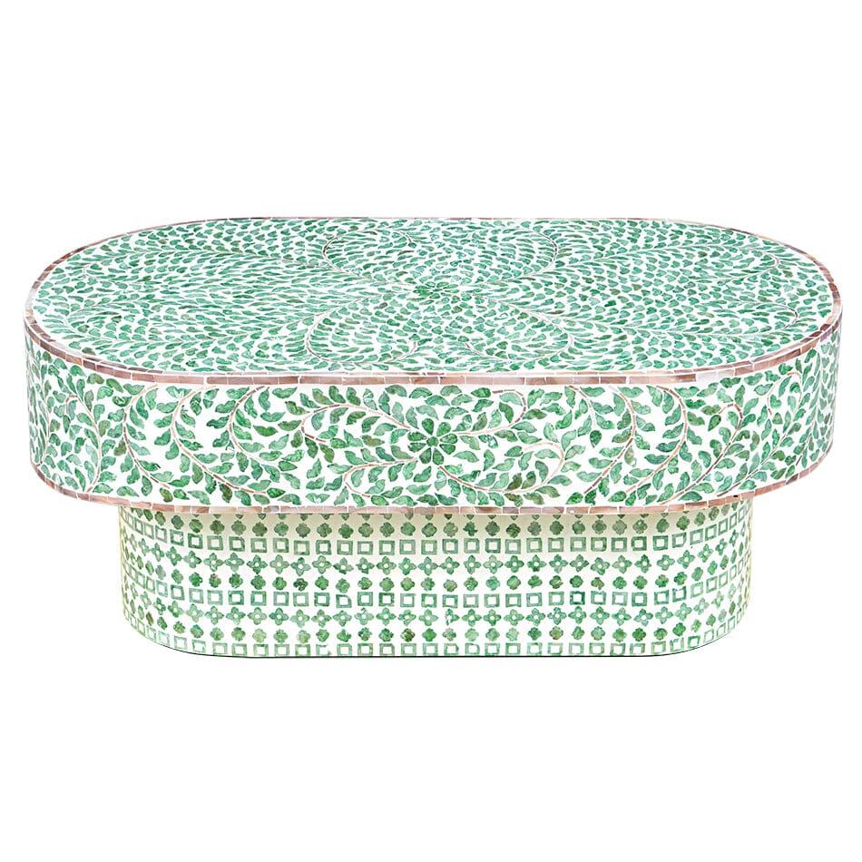 Amelia Oval Mother of Pearl Coffee Table | Timeless Elegance