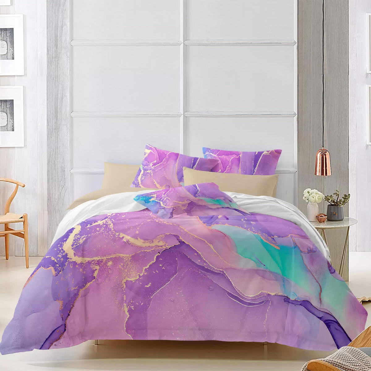 Modern Stripes Duvet Cover Set | Wrinkle-Resistant Material | King