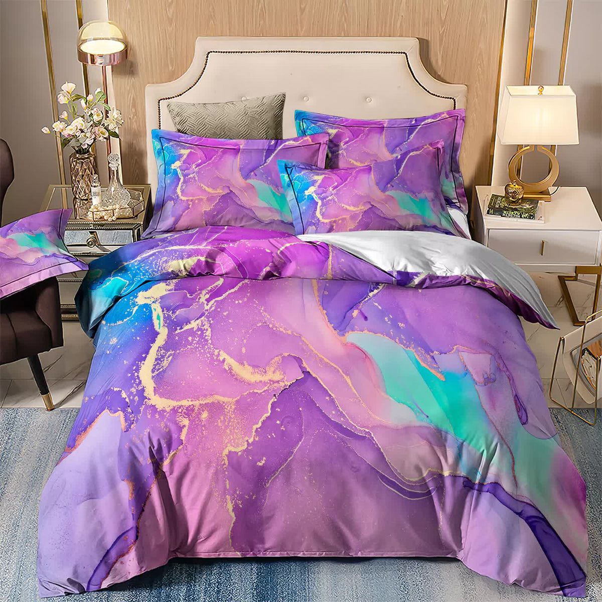 Modern Stripes Duvet Cover Set | Wrinkle-Resistant Material | Queen