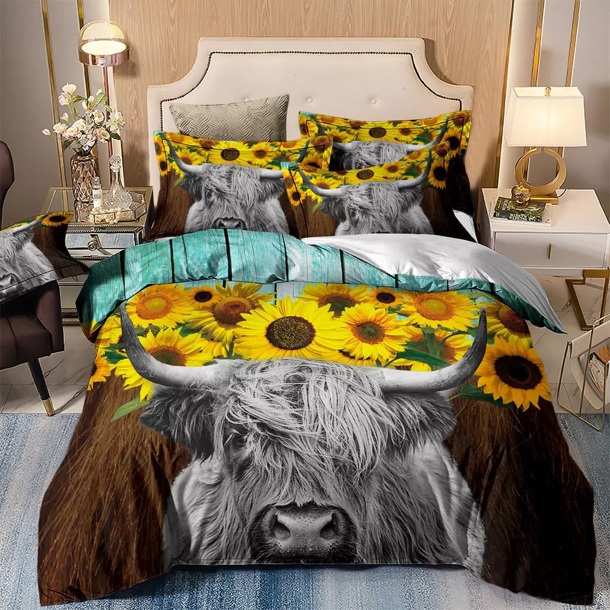 Nature-Inspired Floral Duvet Cover Set | Hypoallergenic Fabric | King