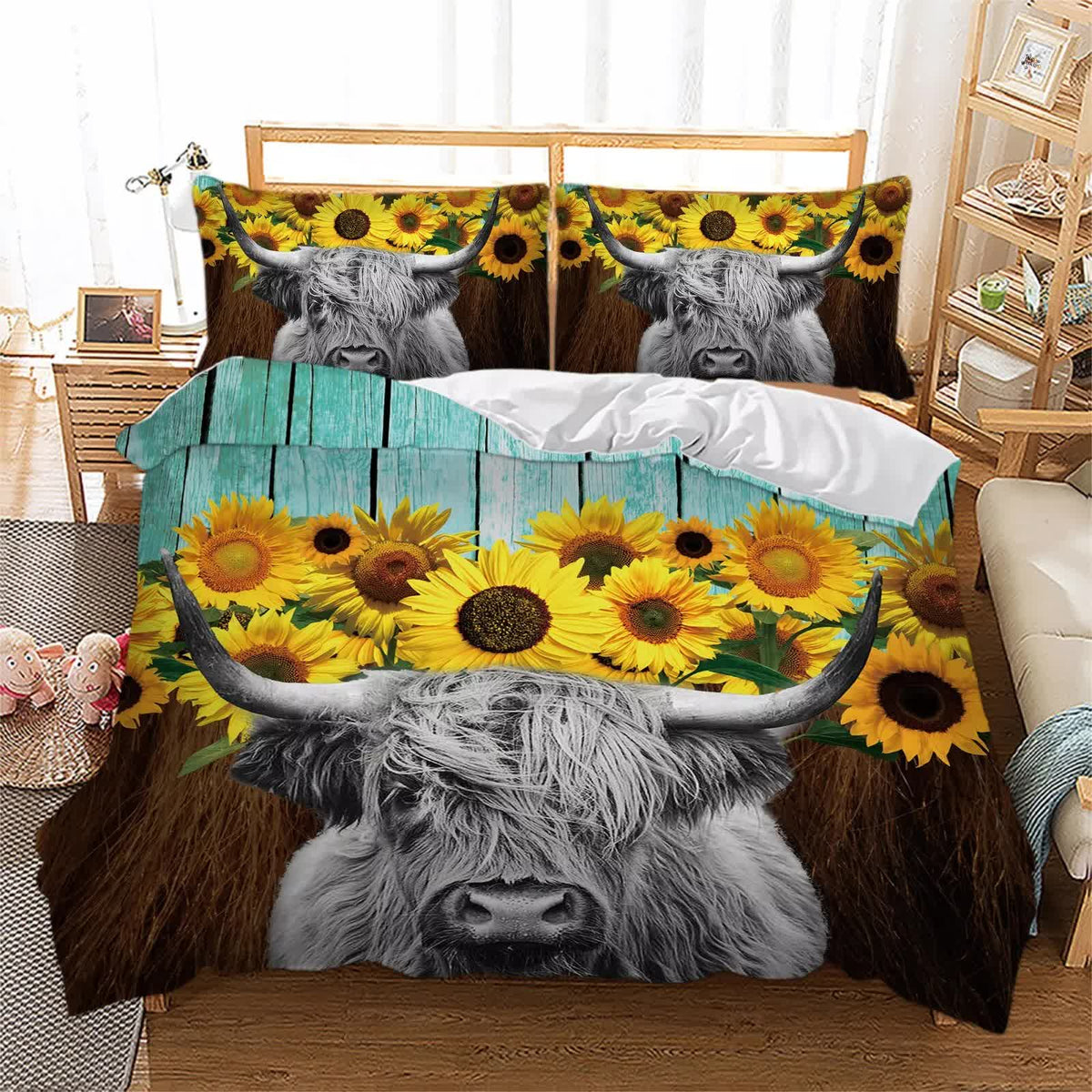 Nature-Inspired Floral Duvet Cover Set | Hypoallergenic Fabric | King