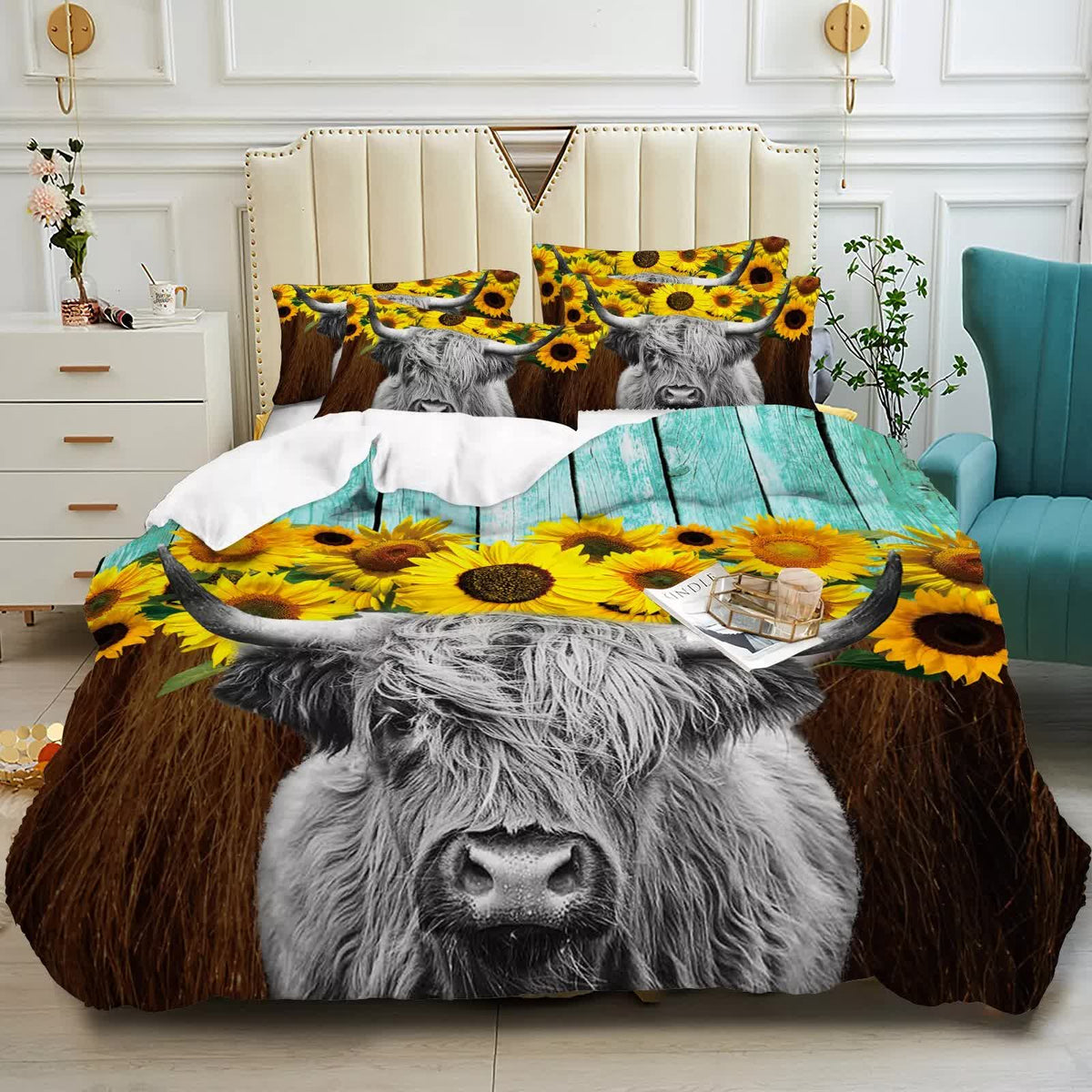 Nature-Inspired Floral Duvet Cover Set | Hypoallergenic Fabric | King