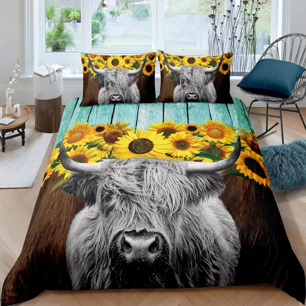 Nature-Inspired Floral Duvet Cover Set | Hypoallergenic Fabric | King