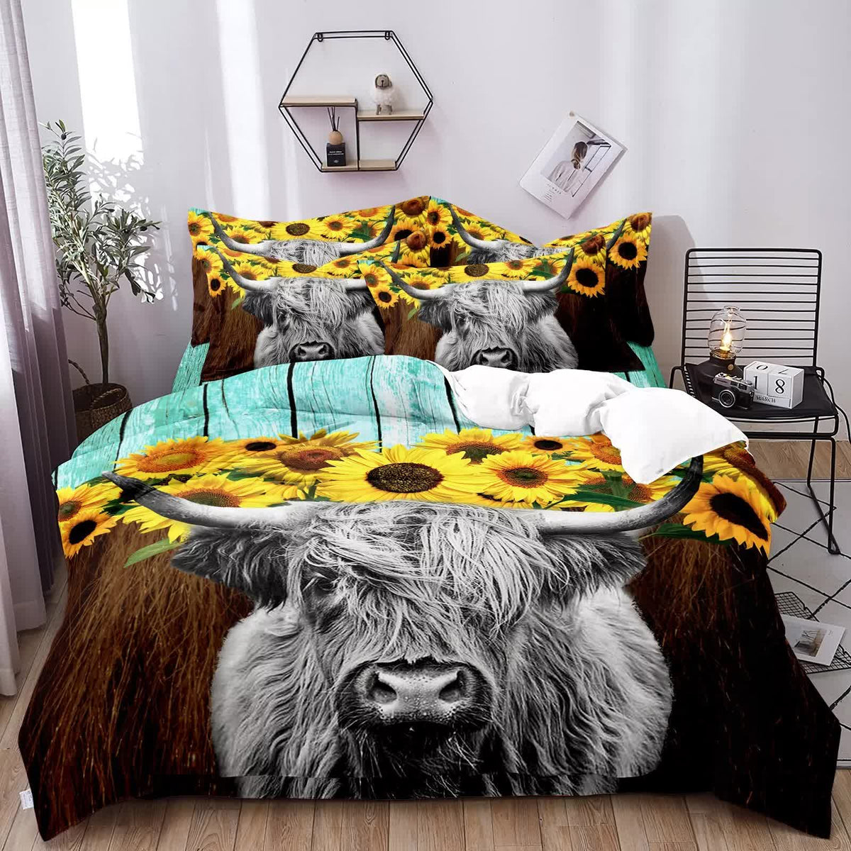 Nature-Inspired Floral Duvet Cover Set | Hypoallergenic Fabric | King