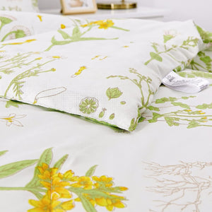 Vintage Delicate Green Bloom | 3 Pc Comforter & Pillow Cover Set