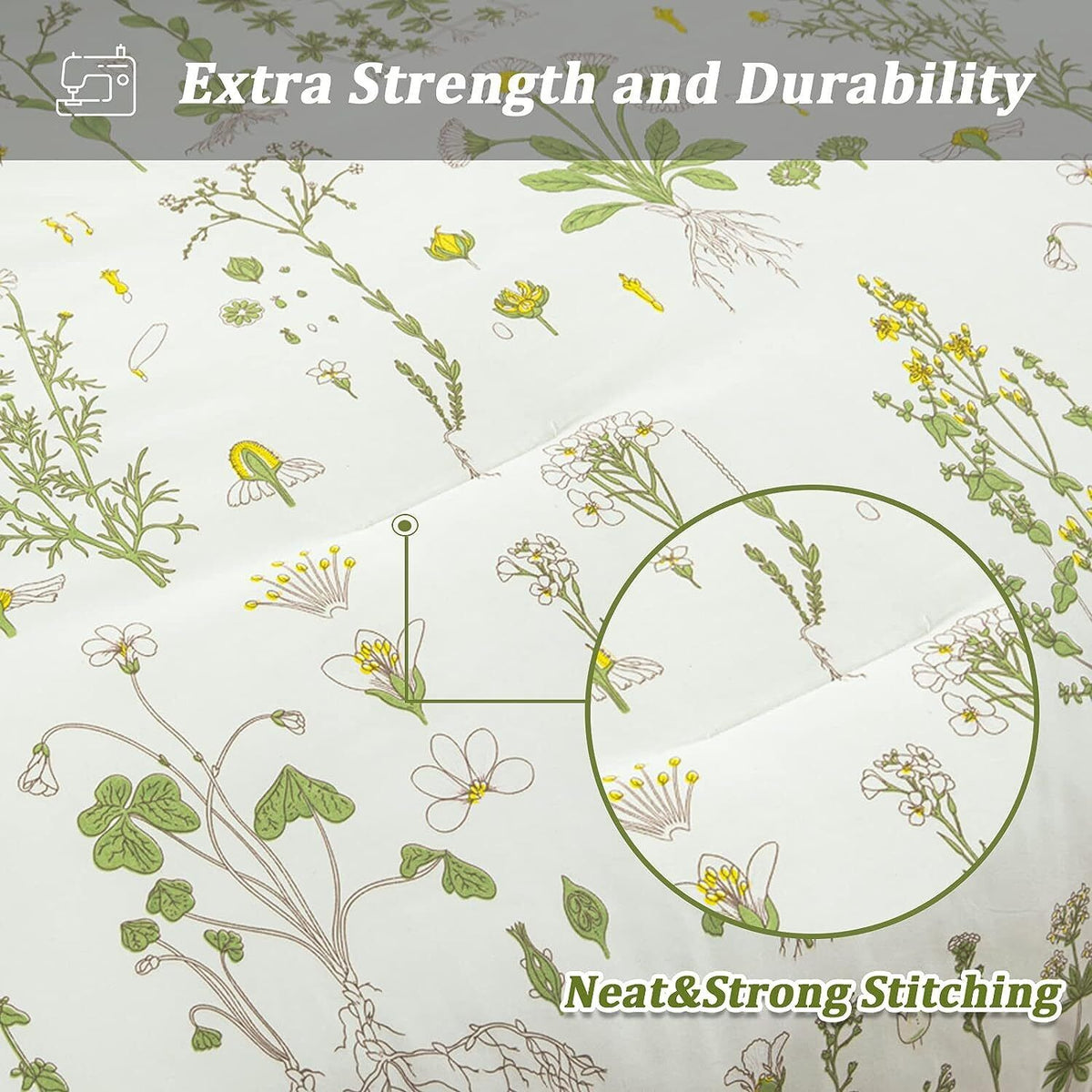 Vintage Delicate Green Bloom | 3 Pc Comforter & Pillow Cover Set