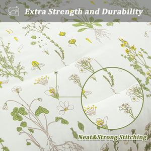 Vintage Delicate Green Bloom | 3 Pc Comforter & Pillow Cover Set