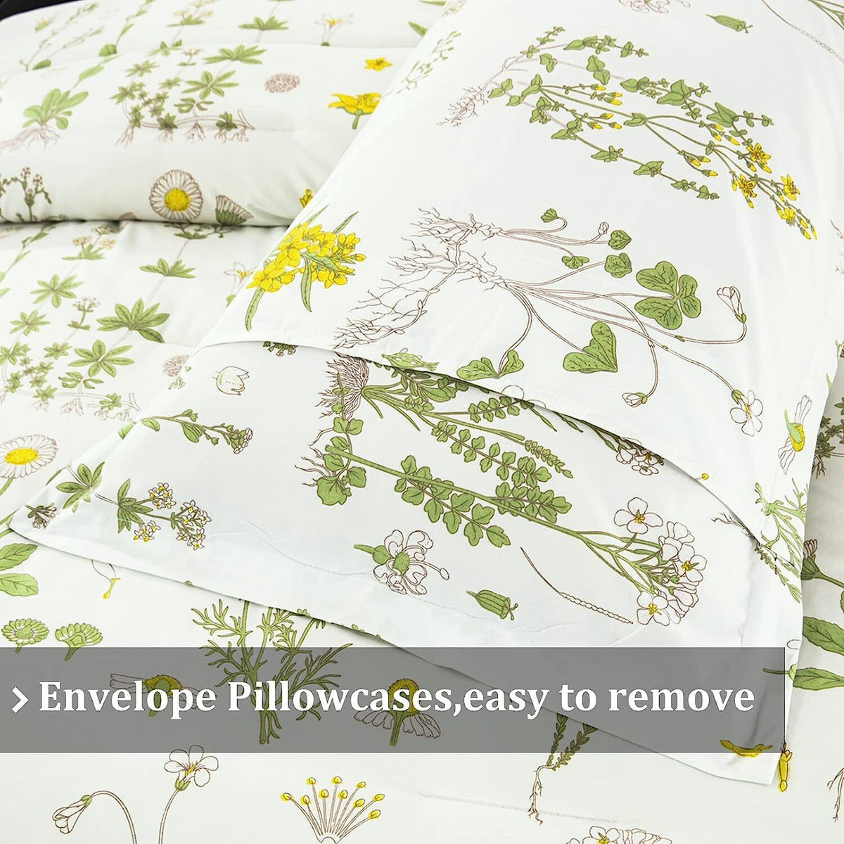Vintage Delicate Green Bloom | 3 Pc Comforter & Pillow Cover Set