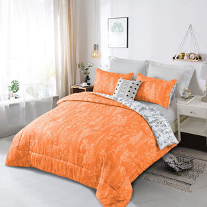 Charming Autumn Warm Orange | 3 Pc Comforter & Pillow Cover Set