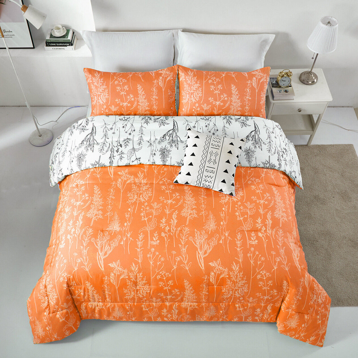 Charming Autumn Warm Orange | 3 Pc Comforter & Pillow Cover Set