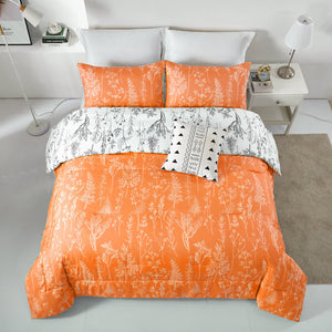 Charming Autumn Warm Orange | 3 Pc Comforter & Pillow Cover Set