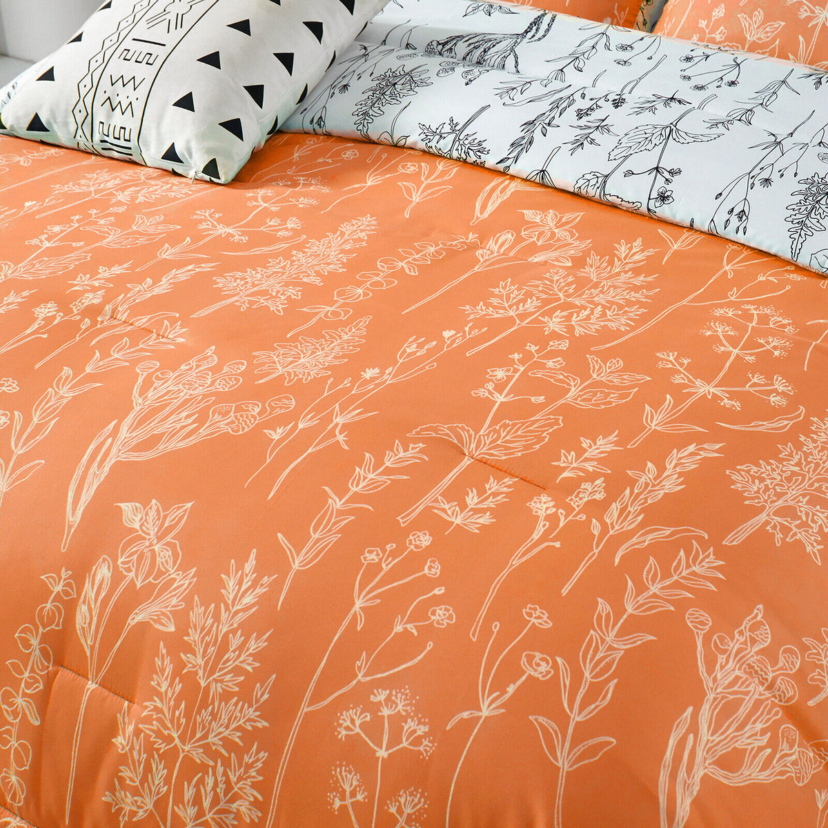 Charming Autumn Warm Orange | 3 Pc Comforter & Pillow Cover Set