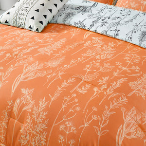 Charming Autumn Warm Orange | 3 Pc Comforter & Pillow Cover Set