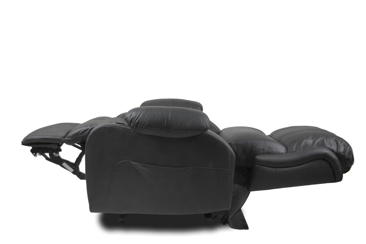 Recliner Lift Heat Massage Armchair Sofa | Leather | 2 Motor Chair | Black