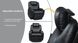 Recliner Lift Heat Massage Armchair Sofa | Leather | 2 Motor Chair | Black