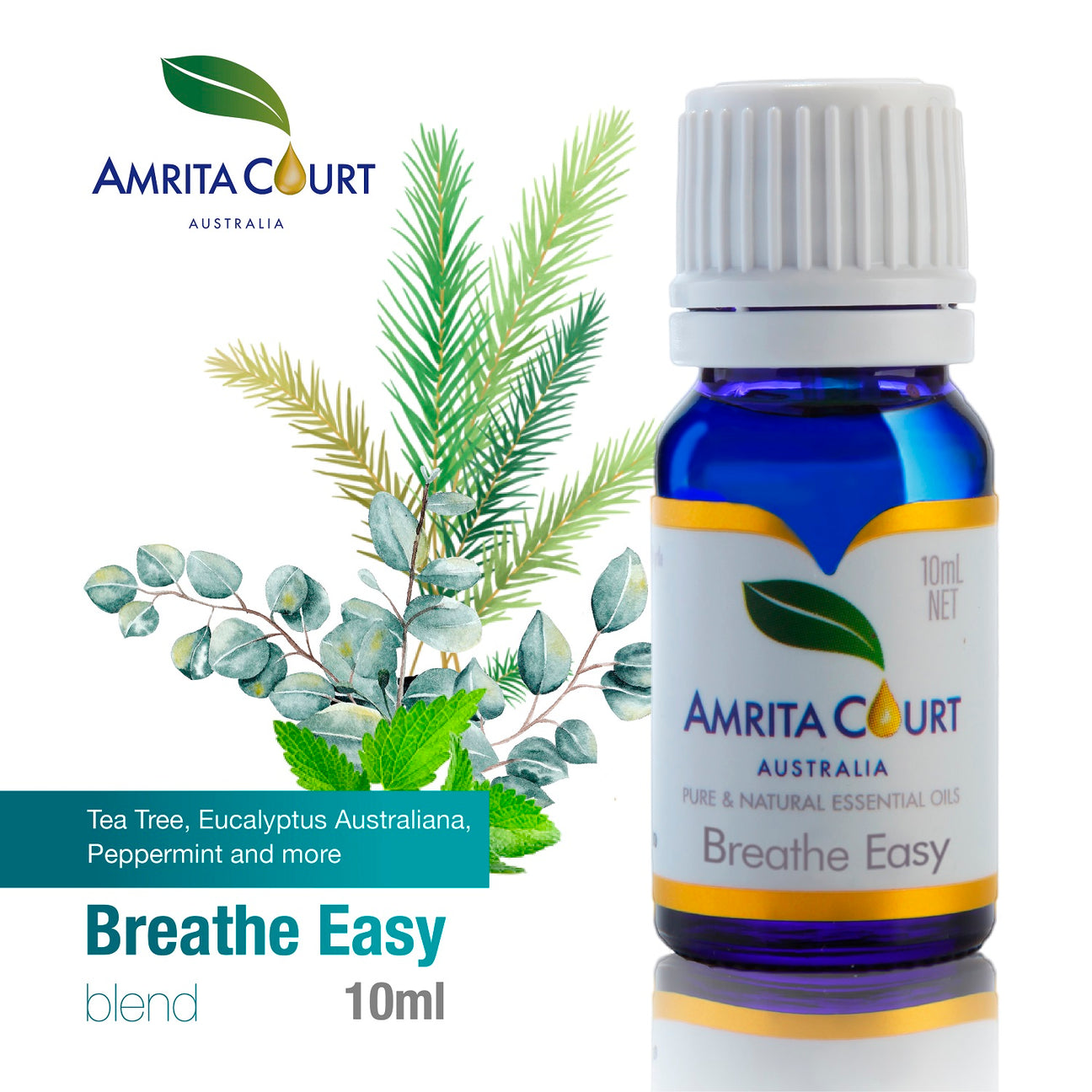 Amrita Court Essential Oil Blend | Breathe Easy | 10ml | Natural Wellness