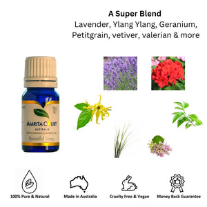 Amrita Court | Pure & Essential Oils | Peaceful Sleep Blend | 10ml | Relaxation Oil