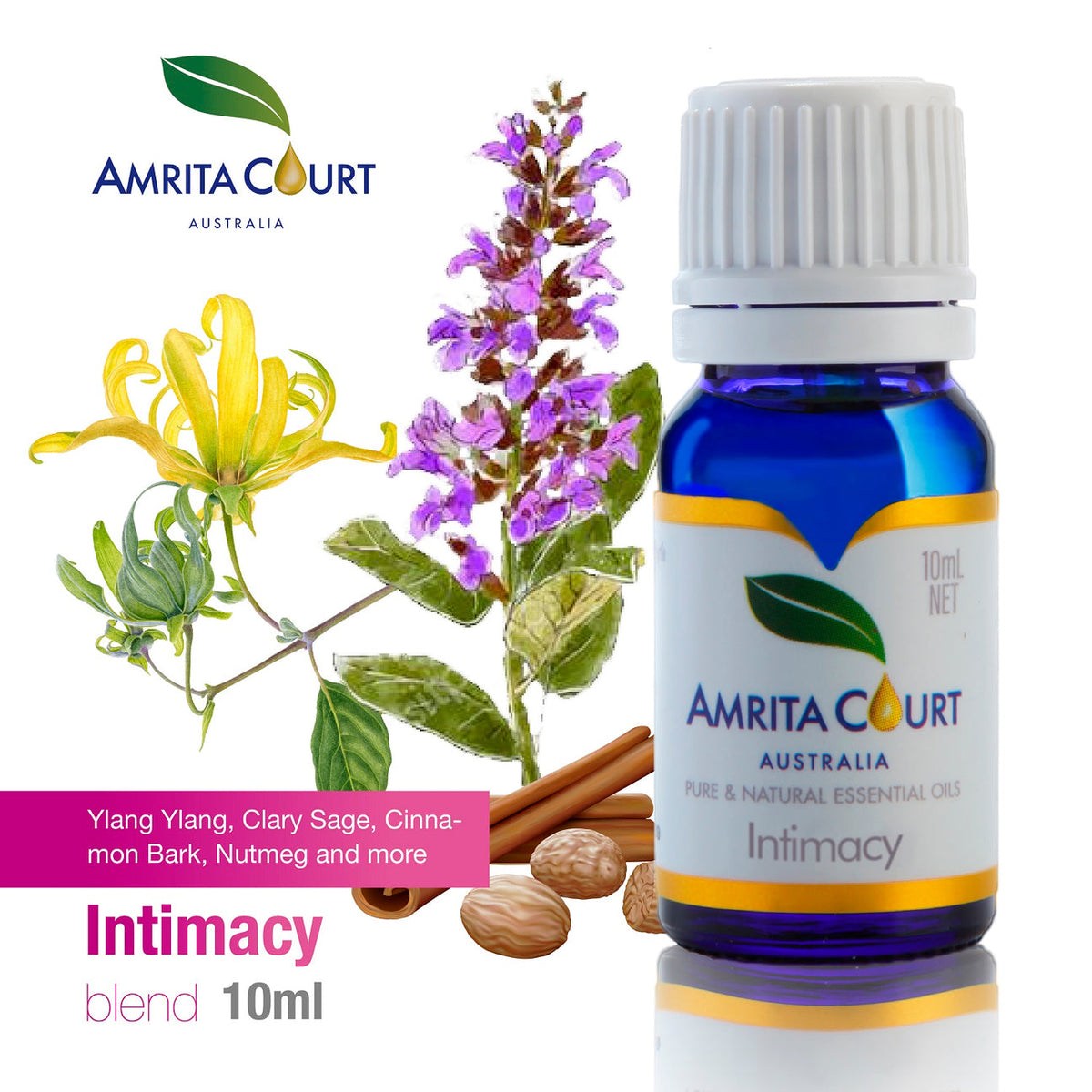 Amrita Court | Pure & Essential Oils | Intimacy Blend | 10ml | Sensual Oil