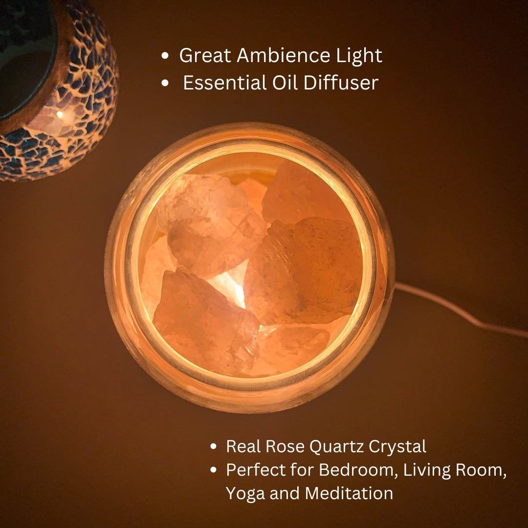 Aurora Crystal Diffuser | Rose Quartz | Aromatherapy Essential Oil Diffuser