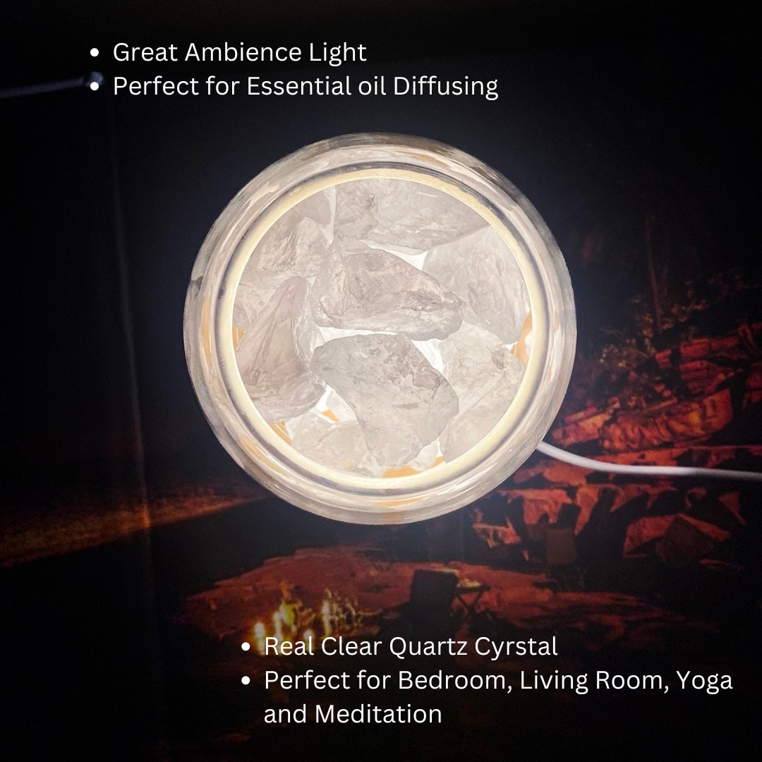 Aurora Crystal Diffuser | Clear Quartz | Aromatherapy Essential Oil Diffuser